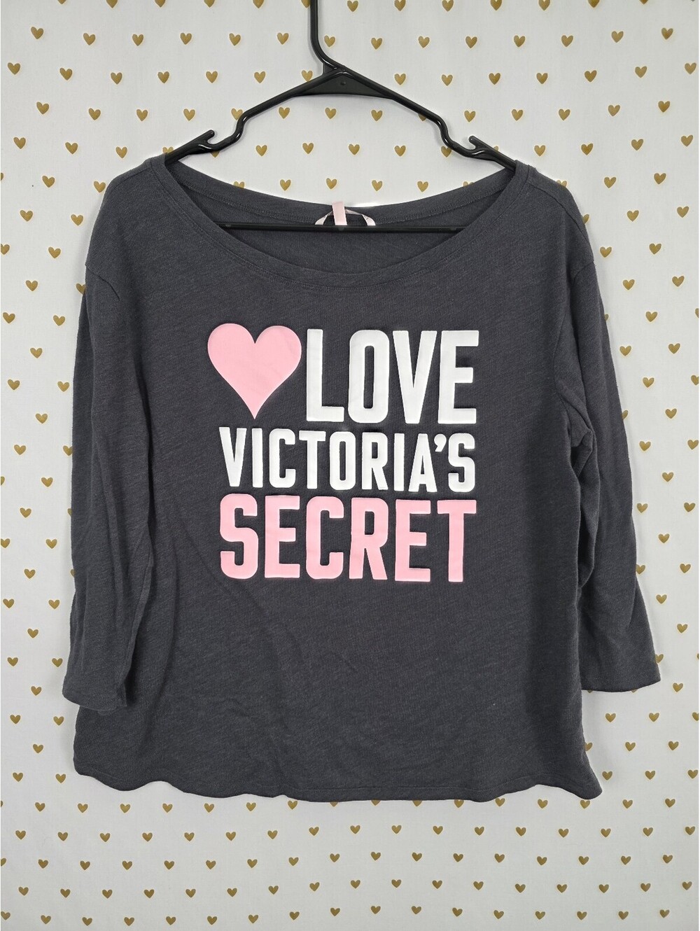 Victorias Secret I Love Quarter Sleeve Tee shirt Medium